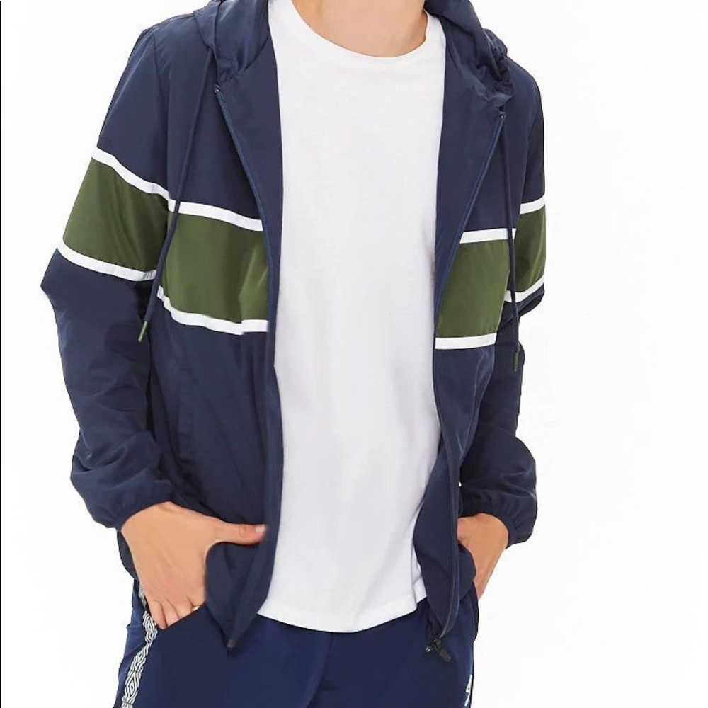 Blue green track jacket
